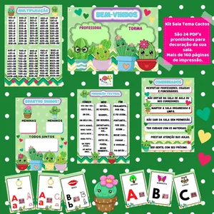 Imagem de capa para o Ebook kit sala tema Cactos