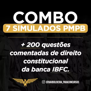 Imagem de capa para o Ebook COMBO 7 SIMULADOS PMPB