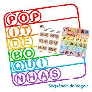 Imagem de capa para o Ebook POP-IT - BINGO SEQUÊNCIA DE VOGAIS -  Fixação da consciência fonológica e fonêmica 