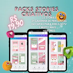 Imagem de capa para o Ebook Packs STORIES CRIATIVOS by Caah