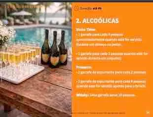 alcoolicas - guia pratico para calcular as quantidades para buffet festas eventos - escola negocio de buffet