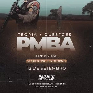 Imagem de capa para o Evento presencial Turma PRESENCIAL(V) PMBA - Teoria + Questões