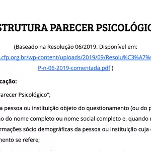 Imagem de capa para o Ebook Modelo Parecer Psicológico Editável 