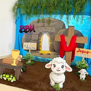 Imagem de capa para o Ebook CENÁRIO PÁSCOA CRISTÃ 🍷🥖 GRANDE PARA IMPRIMIR E MONTAR