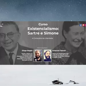Imagem de capa para o Curso online Existencialismo: Sartre e Simone - A conquista da Liberdade