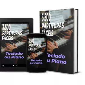 Imagem de capa para o Ebook 3.500 Partituras Fáceis para Teclado ou Piano