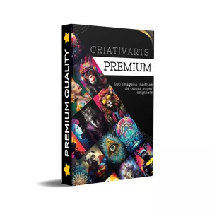 Imagem de capa para o Ebook Criativarts Premium - 500 Artes HD Originais e Inéditas
