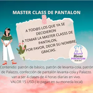 Imagen de portada para Evento online Master Class - Pantalón Premium desde Cero