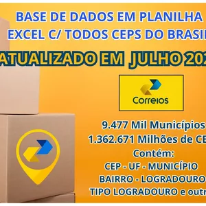 Imagem de capa para o Curso online Correios Base Completa Cep Endereço Atualizada Julho 2024