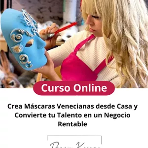 Imagen de portada para Curso online Crea Máscaras Venecianas desde Casa y Convierte tu Talento en un Negocio Rentable