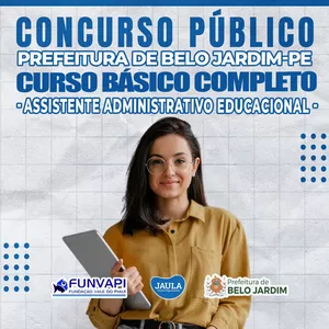 Imagem de capa para o Curso online ASSISTENTE ADMINISTRATIVO EDUCACIONAL - BELO JARDIM - FUNVAPI