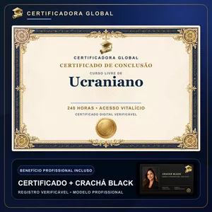 Imagem do curso 🔥 BOLSA 100% [APLICADA] - [MATRÍCULA] CURSO DE FORMAÇÃO EM UCRANIANO - ACESSO VITALÍCIO - CRACHÁ BLACK + REGISTRO - CASHBACK R$ 25 - BÔNUS APOSTILA EXTRA - CG
