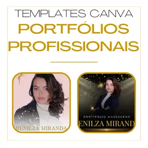Imagem de capa para o Curso online Templates Canva: 2 Portifólios profissionais