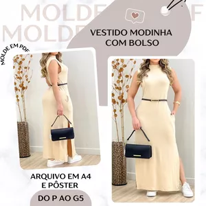Imagem de capa para o Ebook Vestido Modinha com Bolso - Molde em PDF