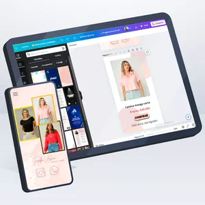 Imagen de portada para Curso online Guía para crear tu catálogo en Canva con links directos a WhatsApp 