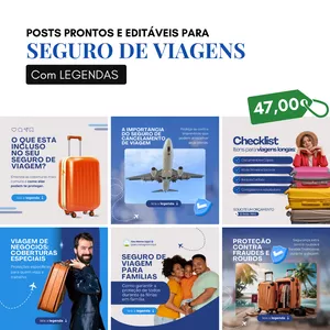 Imagem de capa para o Curso online Pack Canva Seguro de Viagens