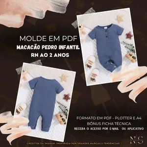 Imagem de capa para o Curso online ✨[Molde em PDF] - Macacão Pedro Infantil RN ID 3816022 [RN ao 2 anos]✨