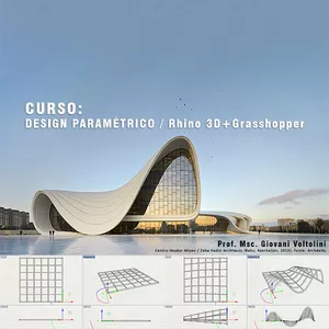 Imagem de capa para o Curso online Rhino 3D + Grasshopper (Design Paramétrico)