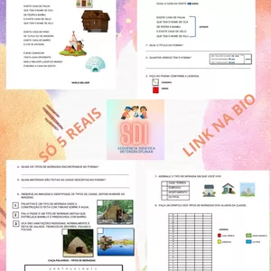 Imagem de capa para o Ebook SEQUÊNCIA DIDÁTICA INTERDISCIPLINAR- TIPOS DE MORADIAS/ POEMA