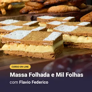 Imagem de capa para o Curso online Massa Folhada e Mil Folhas com Flavio Federico