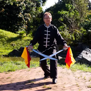 Imagem de capa para o Curso online  Kung Fu Armas - "Facão Duplo - Flor de Ameixa" - 梅花雙刀 Mùih Fā Sēung Dōu / Méihuā Shuāng Dāo 