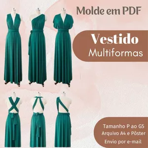 Imagem de capa para o Ebook MOLDE EM PDF VESTIDO MULTIFORMAS  