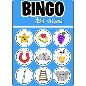 Imagem de capa para o Ebook Recurso pedagógico - Bingo das vogais  
