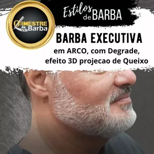 Imagem de capa para o Curso online BARBA EXECUTIVA em ARCO, com Degrade, efeito 3D projecao de Queixo