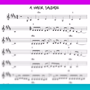 Imagem de capa para o Ebook A maior saudade- Henrique e Juliano PARTITURA