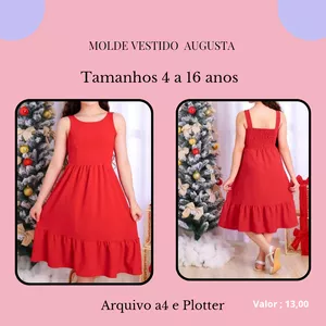 Imagem de capa para o Ebook Molde Vestido Infanto Juvenil Augusta 