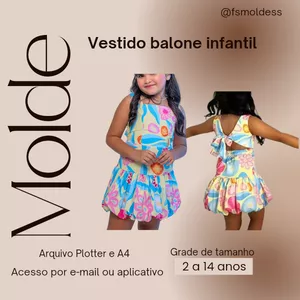 Imagem de capa para o Ebook Molde vestido balone infantil 
