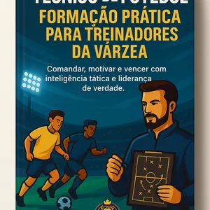 Imagem de capa para o Ebook Mensal + Bônus: Curso para Técnico de Futebol - Torne-se um Técnico de Futebol - Melhore seu time - Formação Prática para Treinadores da Várzea - Curso Completo
