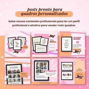 Imagem de capa para o Curso online Pacote de posts prontos para Quadros Personalizados