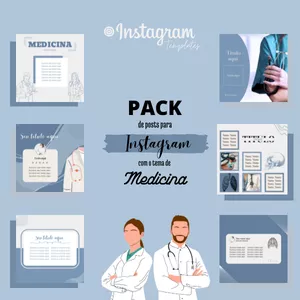Imagem de capa para o Ebook Pack de Post para Instagram - Medicina 