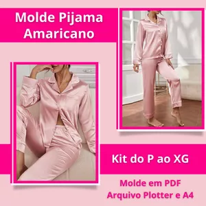 Imagem de capa para o Ebook Molde Pijama Americano Feminino