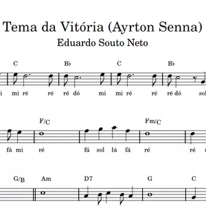 Imagem de capa para o Ebook Tema da Vitória (Ayrton Senna) - Partitura Facilitada com Playback