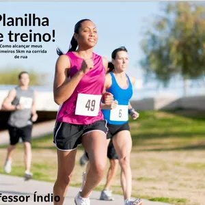 Imagem de capa para o Ebook Planilha de treino: como alcançar meus primeiros 5km na corrida de rua.