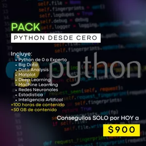 Imagen de portada para Curso online Pack Python desde Cero