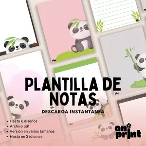 Imagen de portada para Ebook Plantilla de notas- Diseño de panda