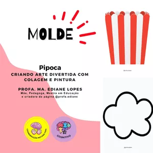 Imagem de capa para o Ebook Arquivo para Imprimir_Pipoca: Criando Arte Divertida com Colagem e Pintura