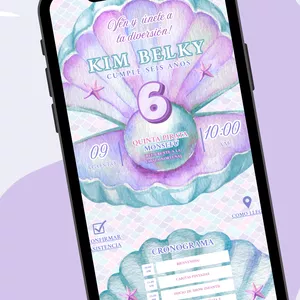 Imagen de portada para Ebook Invitación Digital Editable para Cumpleaños Infantil – Diseño de Sirenita