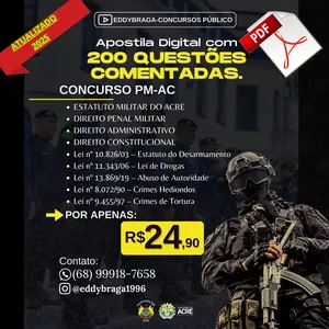 Imagem de capa para o Ebook PM-AC: 200 Questões Comentadas para sua Aprovação