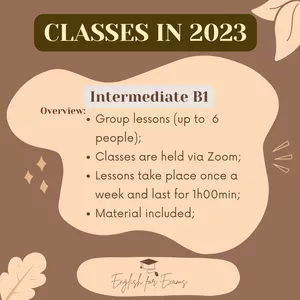 Imagem de capa para o Curso online  @marinaluisar.englishforexams - Intermediate (B1)
