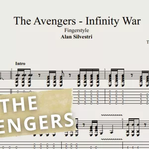Imagem de capa para o Ebook The Avengers - Infinity War (Os Vingadores) - Alan Silvestri: Transcrição p/ Violão Solo c/ Tablatura + Partitura + Cifra