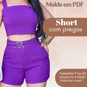 Imagem de capa para o Ebook MOLDE EM PDF SHORT COM PREGAS 