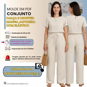 Imagem de capa para o Curso online MOLDE EM PDF -  CONJUNTO CALÇA E CROPPED MANGA COM ELÁSTICO