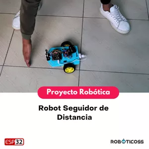 Imagen de portada para Curso online Proyecto: Robot Seguidor de Objetos por Distancia con ESP32