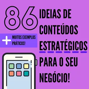 Imagem de capa para o Ebook 86 ideias de conteúdos inéditas para o seu negócio