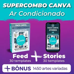 Imagem principal do produto Canva Supercombo Ar Condicionado Feed + Stories +Kits Bônus +1000 artes