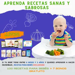Imagen de portada para Curso online 100 recetas saludables para tu bebé  (+7 bonos)